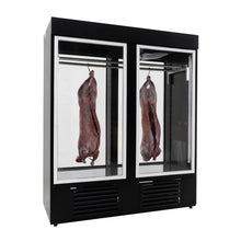 Lade das Bild in den Galerie-Viewer, Kühlschrank LAMBY 2-türig schwarz für Fleischpräsentation
