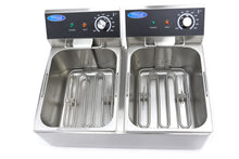 Lade das Bild in den Galerie-Viewer, Maxima Edelstahl und Elektrische Fritteuse 2 x 8L