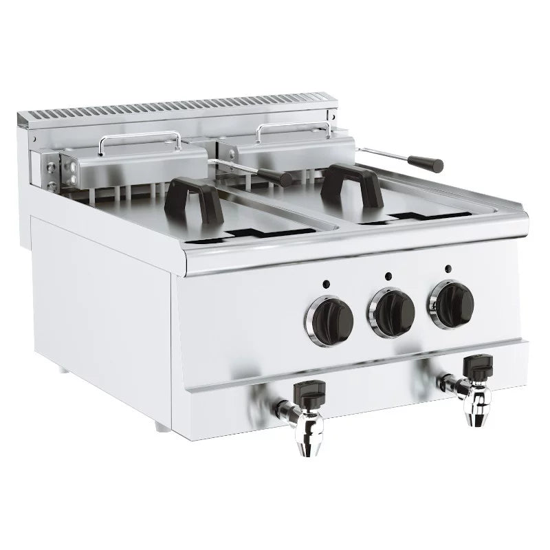 Elektro Fritteuse Modell BASE 600 Tischgerät kompakt, 10 Liter pro Frittierbehälter