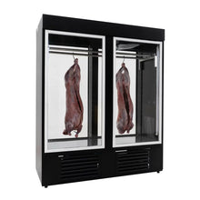 Load image into Gallery viewer, Kühlschrank LAMBY 2-türig schwarz für Fleischpräsentation
