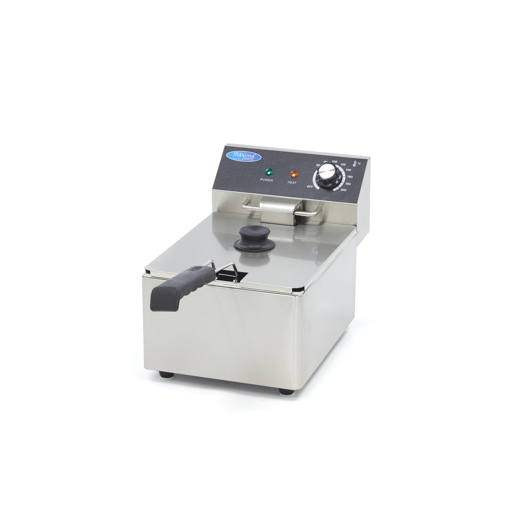 Maxima Edelstahl und Elektrische Fritteuse 1 x 8L