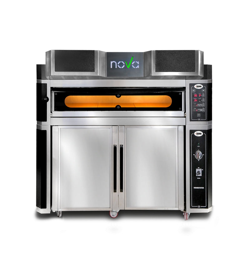 GMG Nova Pizzaofen PFN 10570-1M , Backkammer komplett mit Schamottenstein ausgekleidet