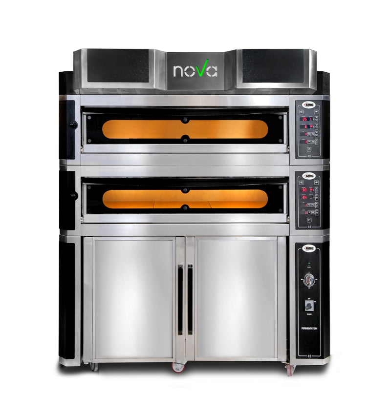 GMG Nova Pizzaofen PFN 10570-2M , Backkammer komplett mit Schamottenstein ausgekleidet